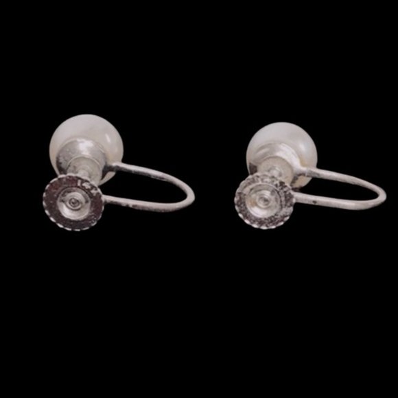 1960's Solid 14K Set Of Perls Necklace/Earrings - Picture 8 of 10